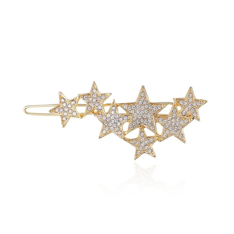 

CHIMERA Star Crystal Hairpins Fashion Hair Clip Gold Hairgrips for Girls Women Classic Alloy Hair Accessories Bridal Headwear