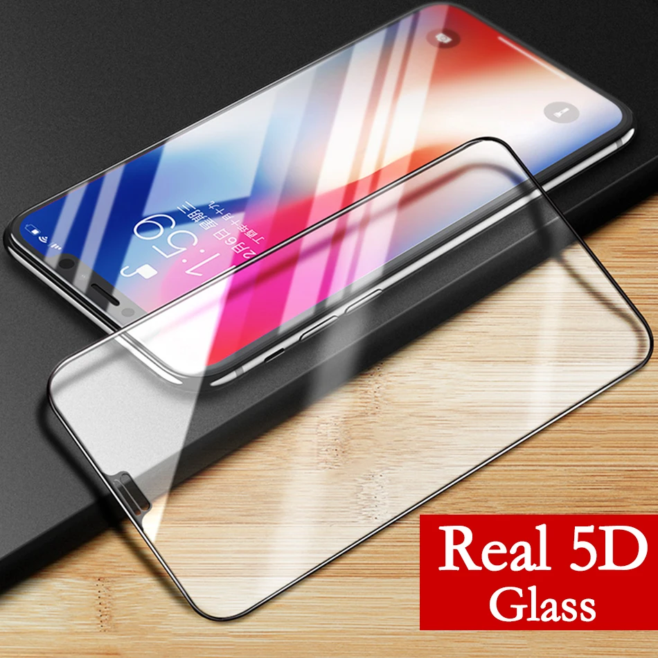 5D закаленное стекло для iPhone XS Max с полным покрытием 11 Pro Защита экрана 7 8 6 Plus XR