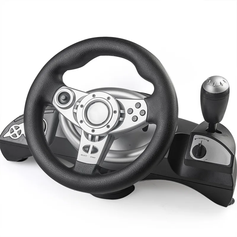 

Game steering wheel - analog drive, PC game, black color, compatible vibration game console steering wheelLF19-046
