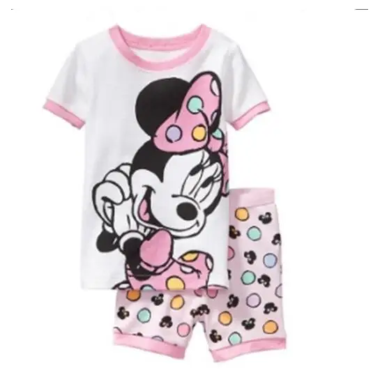 

baby kids Pajamas Set summer children Short Sleeve cotton sleepwear Boys Cartoon pyjamas girls cute Nightwear home clothing L141