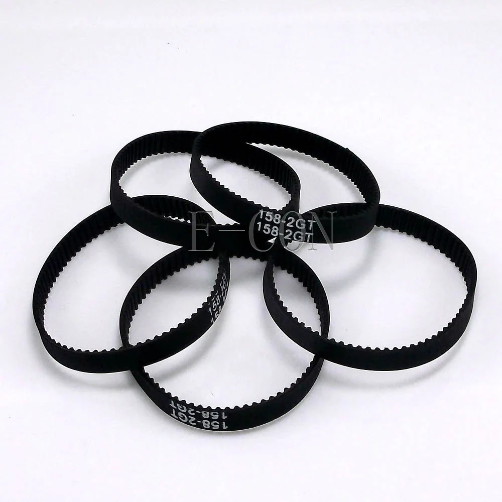 5pcs/lot 158 GT2 Loop Timing Belt Width 6mm GT2 Belt Rubber Fiberglass