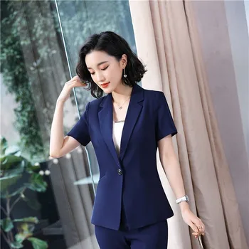 

Summer Short Sleeve Slim Fashion Women Blazers and Jackets Coat Business Work Wear Female Outwear Ladies Tops Clothes