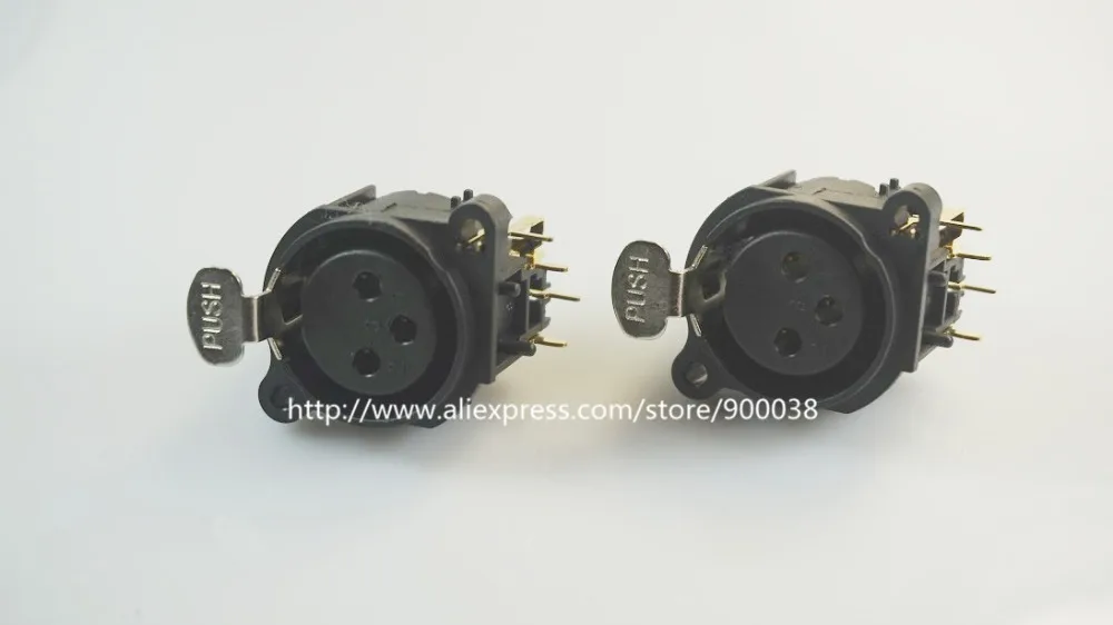 10 pcs 3 position XLR connector Panel Mount Latch Lock Female right