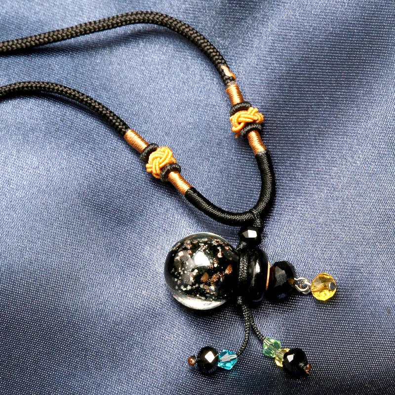 

New Diffuser Perfume Refillable Coloured Glaze Essential Oil Bottle Pendant Noctilucent Necklace Gourd Pendant Necklace