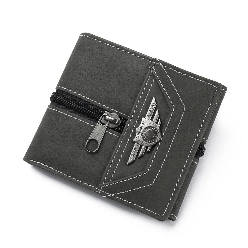 

Men's Wallet with Zipper Personality Casual Wallet Business Coin Wallet Credit Card Holder Key Holder