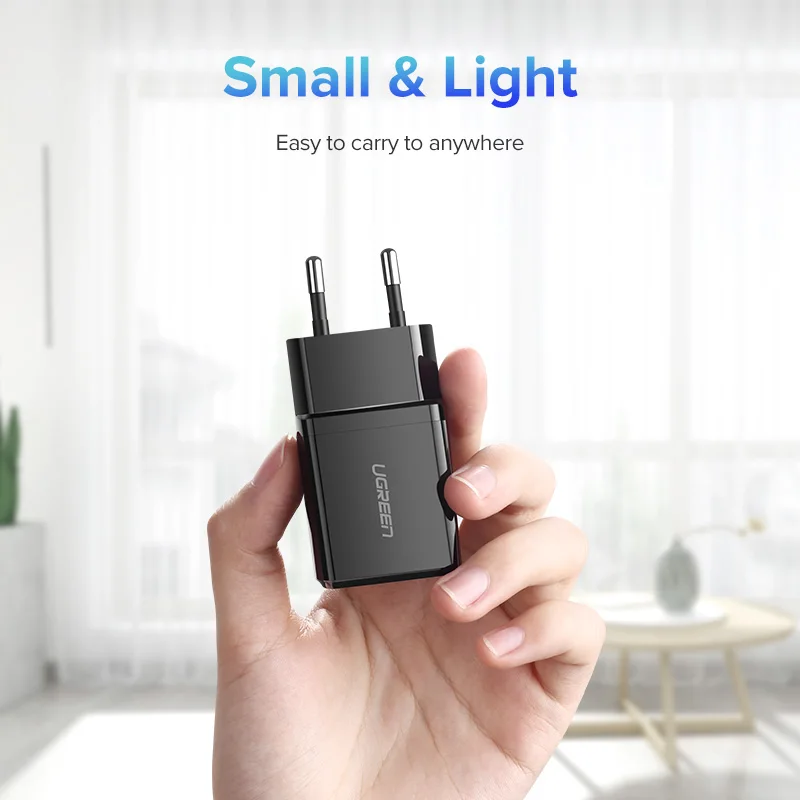 Ugreen 5 V 2.1A USB شاحن آيفون X 8 7 باد سريع جدار شاحن الاتحاد الأوروبي محول لسامسونج S9 شياو mi mi 8 الهاتف المحمول شاحن