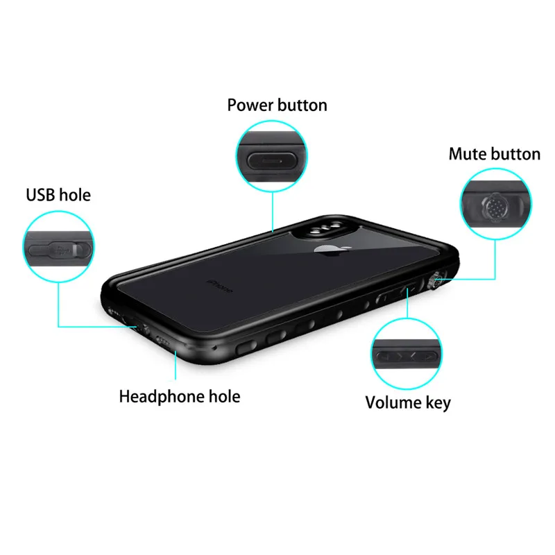 Оригинальный полностью герметичный водонепроницаемый чехол для iPhone XS