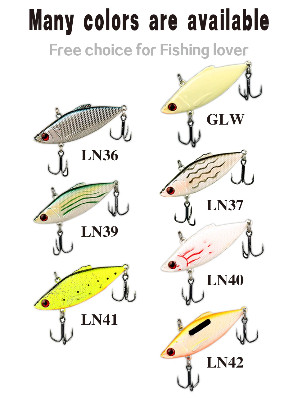 Kindom Fishing lures 5cm5.6g,6.5cm 10.5g VIB Silver vibration Gold Metal Fishing Bait Tackle VMC Hook Hrard Lure China Model 5348 (2)