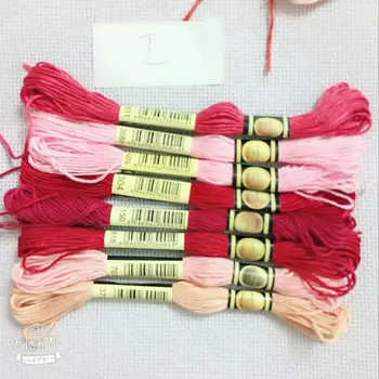 

oneroom Multi-color DMC524-612 10Pcs/lot two labels Cross Stitch Cotton Sewing Skeins Embroidery Thread Floss Kits 2