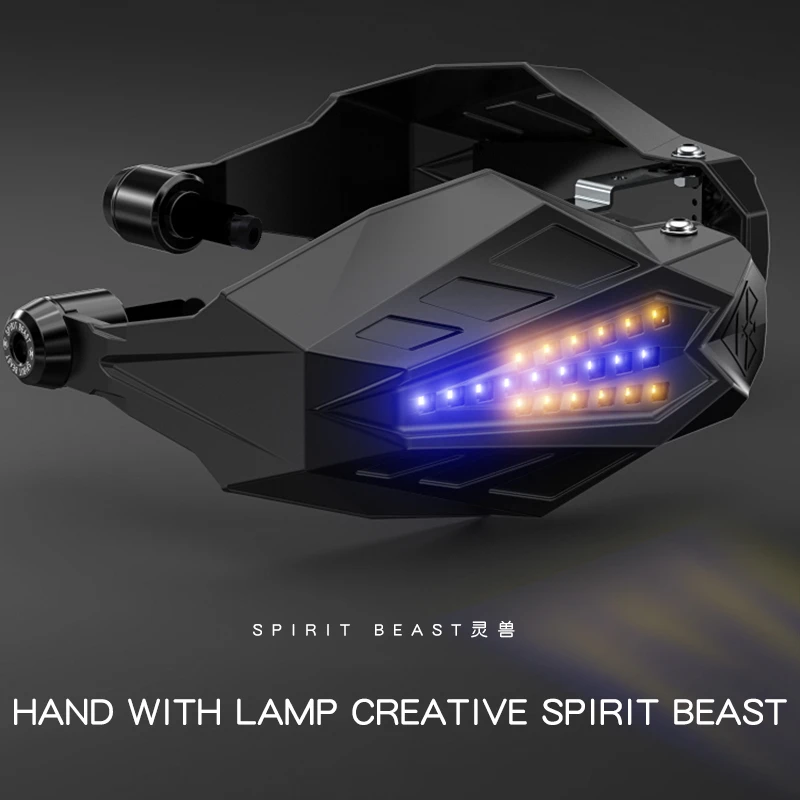 

SPIRIT BEAST Motorcycle Hand Guards Protector LED Light Motocross Falling Protection Baffle Waterproof Universal Windshield Hood