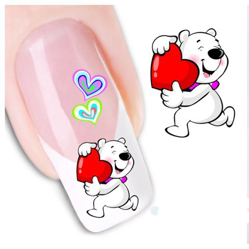 

10PCS Water Transfer Nail Art Stickers On Nail Design Water Stickers For Nails Cute Cartoon Stickers Manicure Decal Beauty Tools