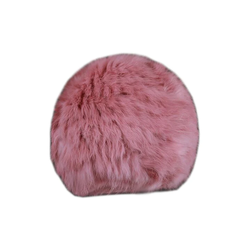 Высококачественные модные зимние шапки для женщин, вязаная шапочка из кроличьего меха, шерсть, натуральный мех, повседневная Милая шапка для девочек