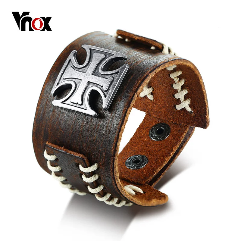 Us 7 19 40 Off Vnox Stylish Vintage Sching Genuine Real Leather Maltese Cross Wrap Bracelet For Men Wristband Male Retro Jewelry Pulseira In Us 7 19 40 Off Vnox Stylish Vintage Sching Genuine Real Leather Maltese Cross Wrap Bracelet For Men Wristband Male Retro Jewelry Pulseira In