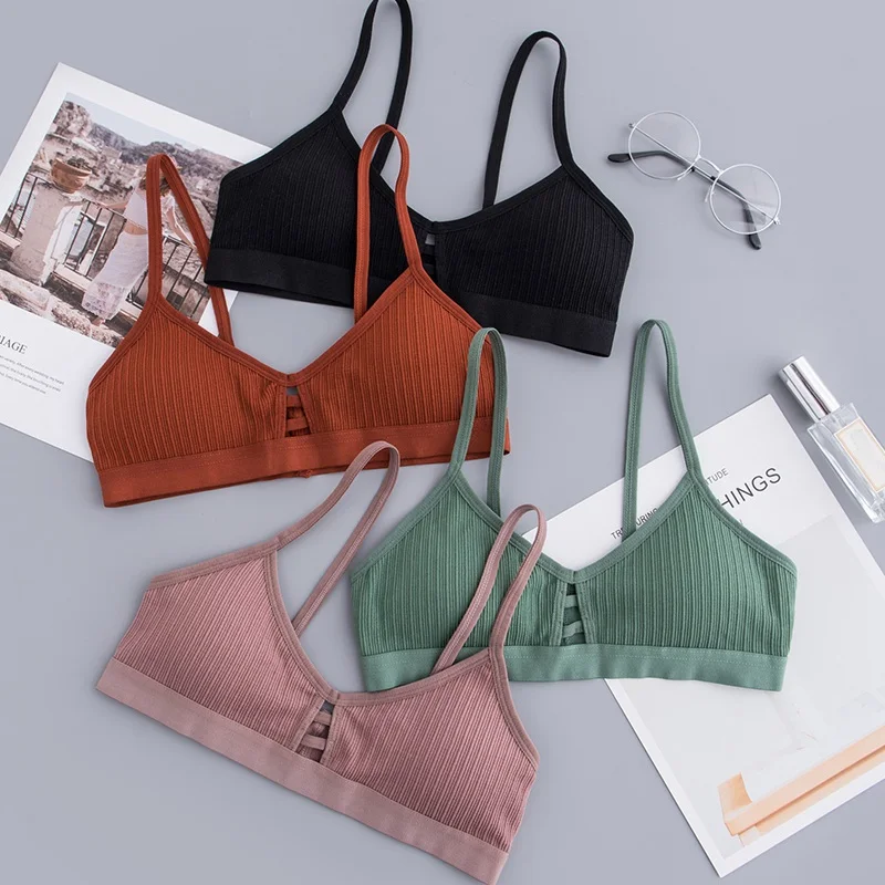 

Seamless Tube Top Brassiere Front Hollow Out Tank Top Women Cotton Bra Underwear