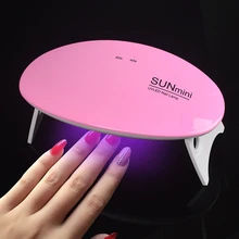 1 Шт. Sunmini 6 Вт Мини Портативный Ногтей Сушилка Фиолетовый Свет USB LED УФ лампа Для Ногтей Вылечить Все Ногтей Гелем С Таймер 30 S/45 S Ногтей Лампы