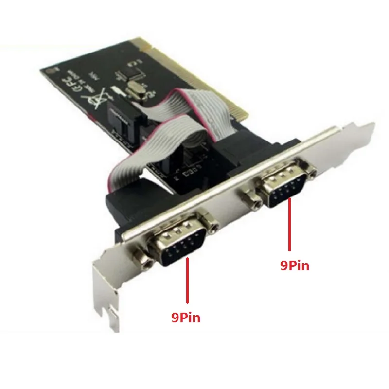 

PCI Express 2 ports Serial PCI-e 1x card RS232 DB9 COM port to PCIe I/O Riser Card Express Card WCH Chip