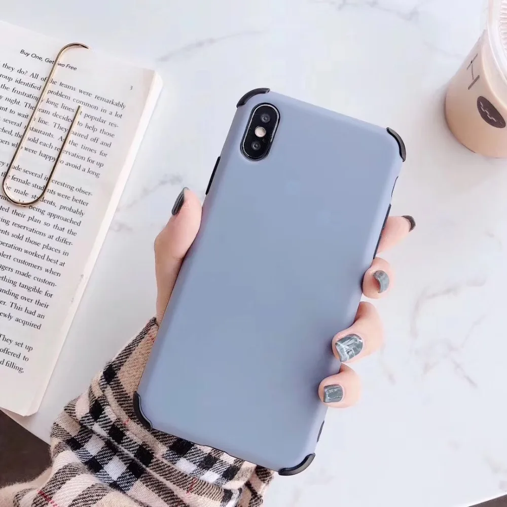 Case For iPhone Xr X Xs Max Cover Korean Candy Color Soft Silicone Shockproof Phone Cases For iPhone X Xs 7 8 Plus 6S Plus Coque (13)