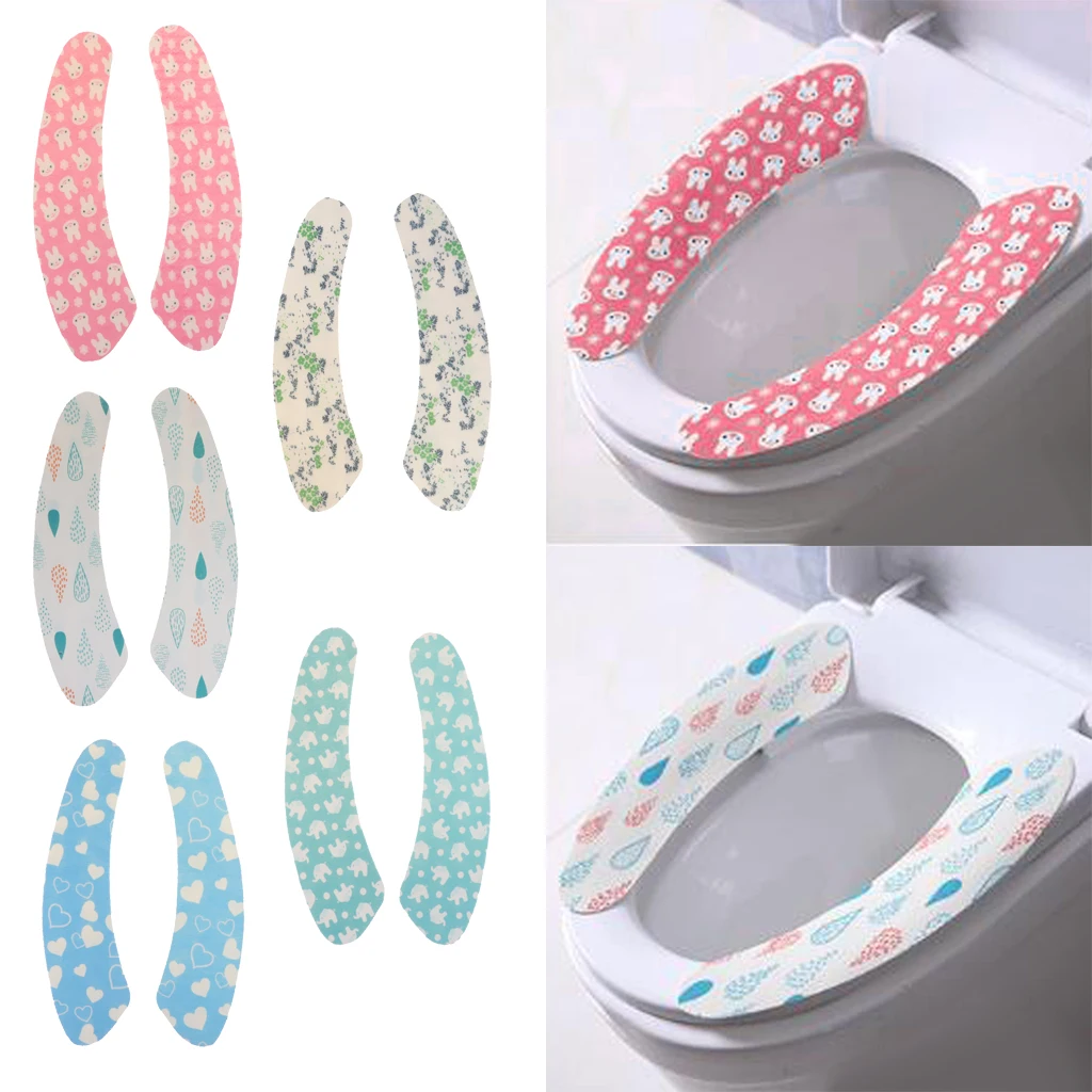 2 Pieces Gel Toilet Seat Cushion Portable And Washable Bathroom Toilet