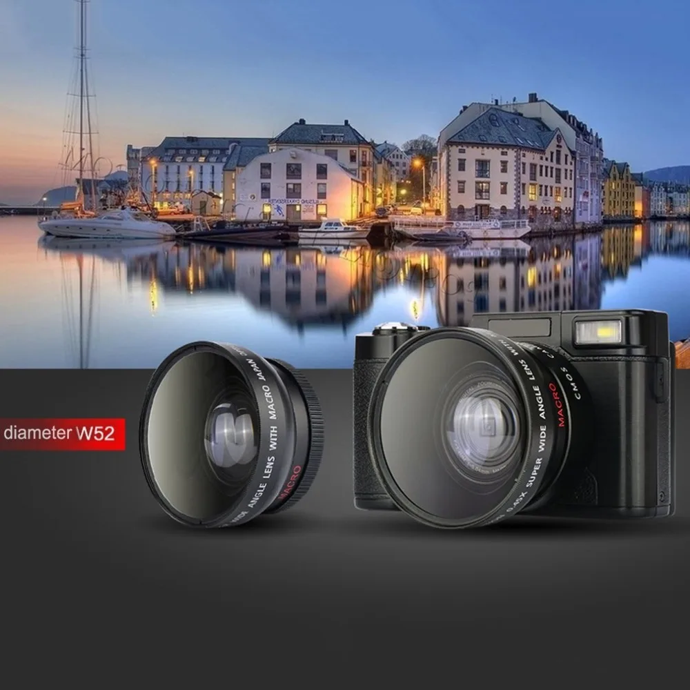 Professional 3.0 Inch LCD Display 1080P Video Digital Camera 4X Zoom 24MP Rotary Screen Selfie Digital Camera fotografica