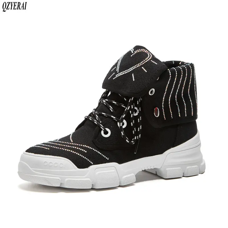 

QZYERAI Fall and winter fashion new women boots lace-up riding boots brand women shoes size 35-42