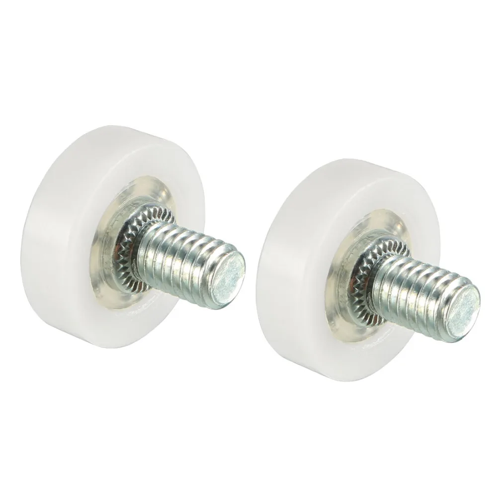 

UXCELL White 2pcs 22x7x0.3/19x6x2/19x6x1mm Nylon Threaded Rod M68/M67 Roller Idler Bearing Pulley Sliding Conveyor Wheel