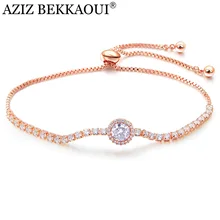 AZIZ BEKKAOUI элегантный Римский стиль браслет Кристалл Шарм Браслеты и браслеты серебро/розовое золото цвет женский браслет ювелирные изделия подарок