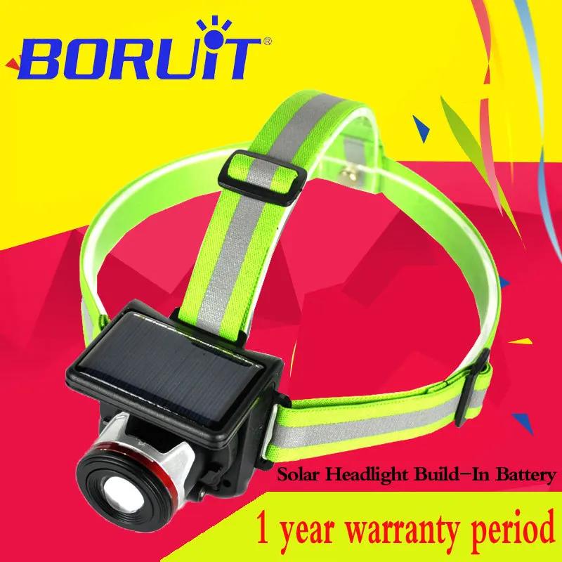 

BORUIT XPE LED Solar Headlight Frontal Led Rechargeable Headlamp Linternas Torch For Fishing Hunting Head lamp Build-In Battery