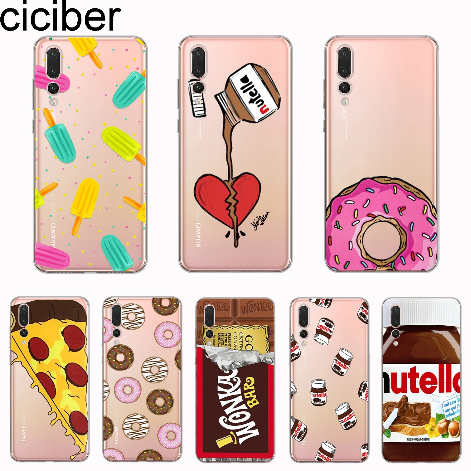 

ciciber Cover For Huawei P30 P20 P10 P9 P8 Lite Pro Plus 2017 P smart 2019 Phone Cases Soft TPU Donuts Chocolate Fundas Coque