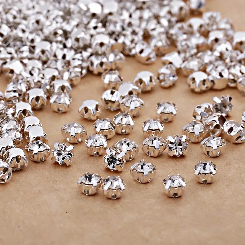 ISequins ремесла 100 шт. 4 мм ss16 стекло Серебряное основание стразы s AAA сверло в форме