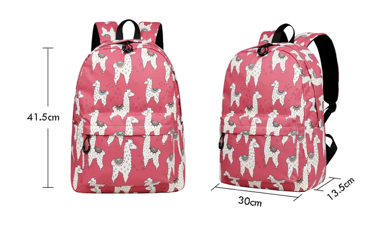 WINNER Backpack Cute Alpaca Print School Backpack Teenager Girls Water Repellent Fabric Laptop Bags Travel Mochila 2019 (9)