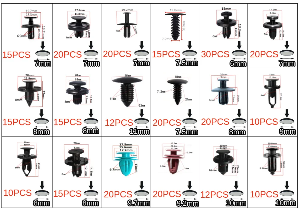 CNIKESIN смешанный нейлоновый бампер Крепеж заклепки зажимы Автомобильная мебель сборка расширительные Винты Комплект Авто тела зажимы для всех автомобилей