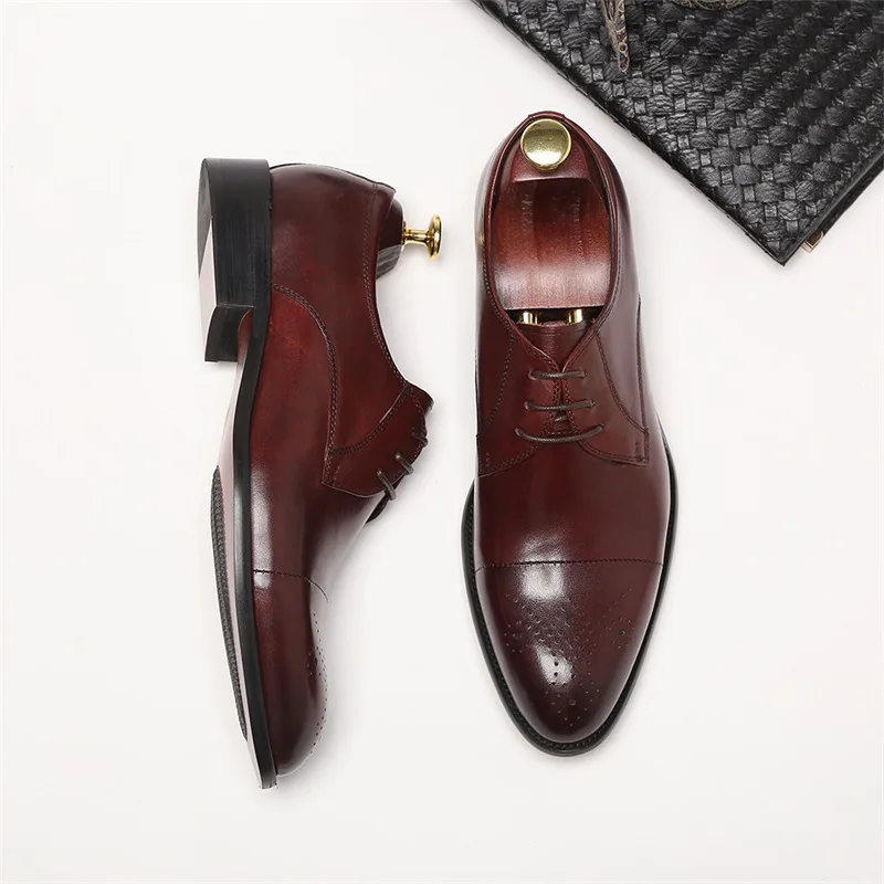 

Pointed sneakers men 2018 spring and summer new business dress shoes single shoes leather brogue shoes men