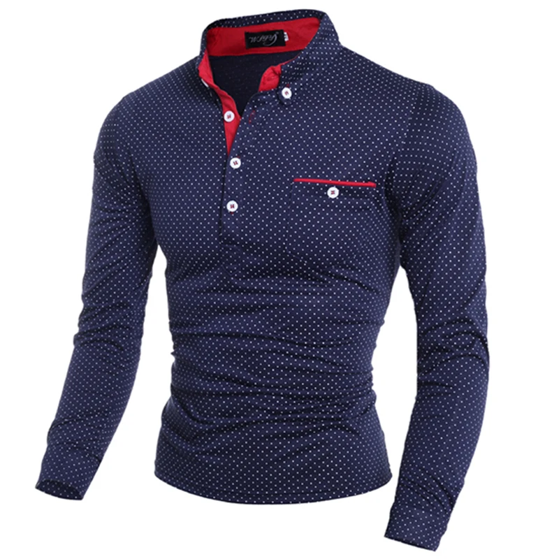 fitted long sleeve polo