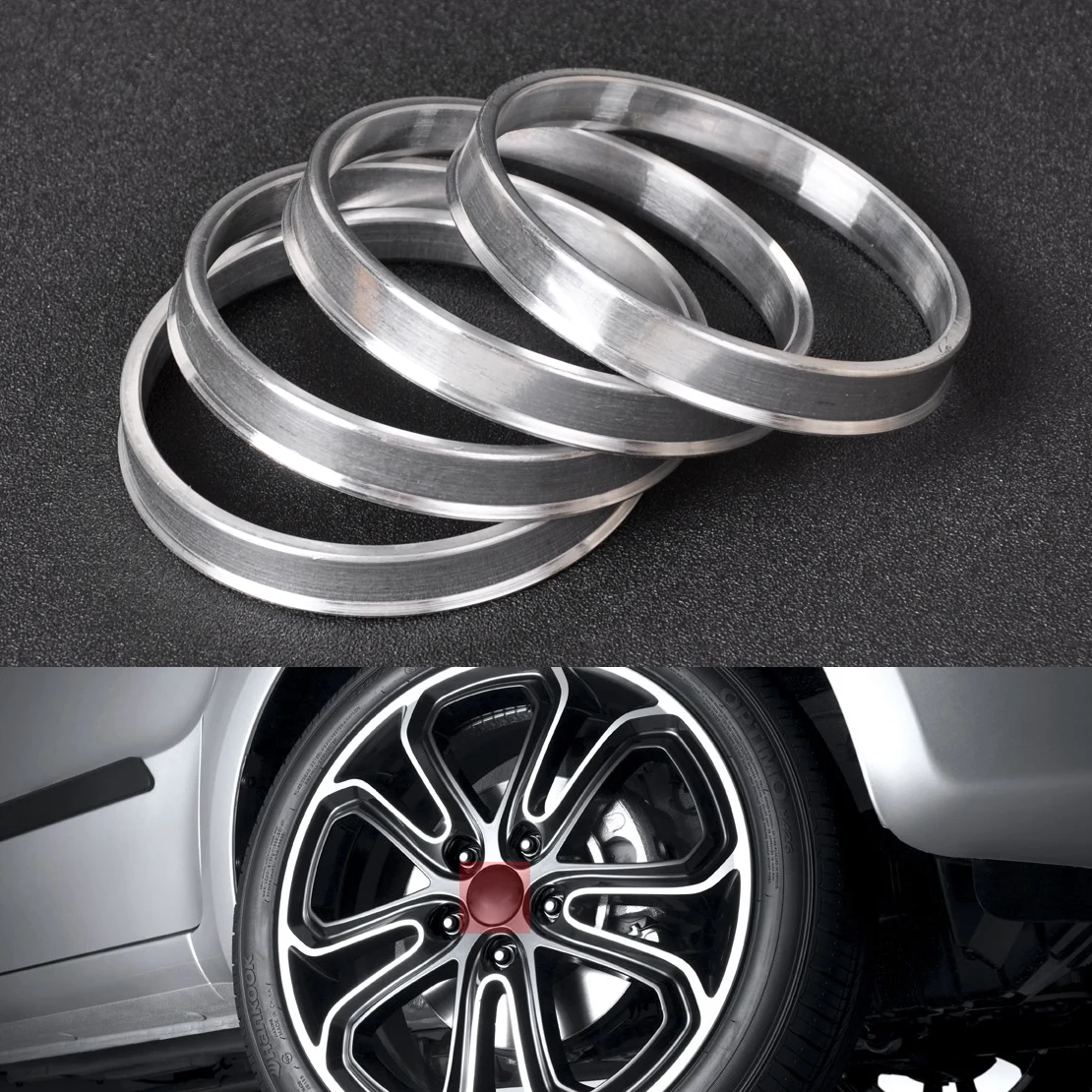 beler 4pcs New Aluminum Hub Rings 67.1mm Car Hub to 73.1mm Wheel Bore