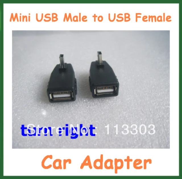 

100pcs Car Adapter T style Mini USB Male to USB Female Adapter Turn Right USB Converter MP3 Connector USB OTG Host Free Shipping