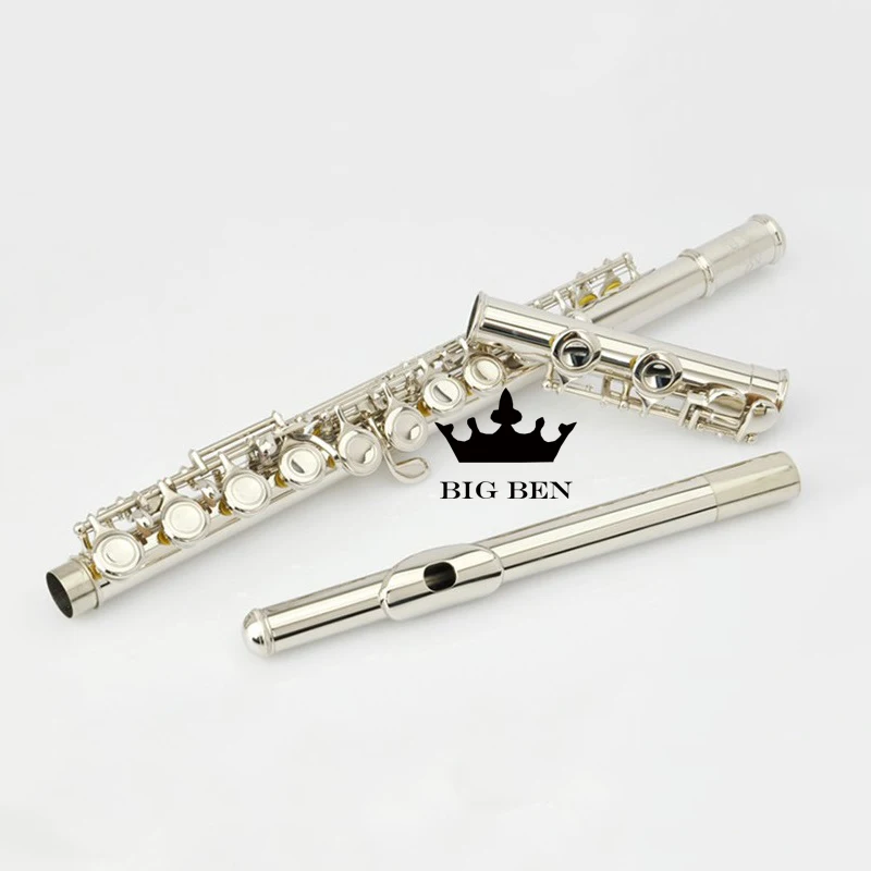 

freight free quality goods 16 hole nickel plating silver flute preliminary examinations play use C flute famous brand flute