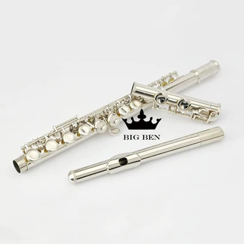 

freight free quality goods 16 hole nickel plating silver flute preliminary examinations play use C flute famous brand flute