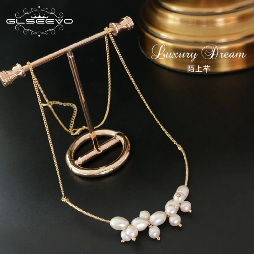 

XlentAg Natural Fresh Water White Pearl Pendant Necklace For Women Girl Chain Minimalist Luxury Fine Jewellery Naszyjnik GN0049