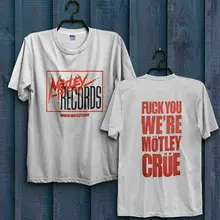 Винтаж с надписью Mötley Crüe записи Tour Футболка с принтом Перепечатка одежда высшего качества хлопок повседневное для мужчин футболки