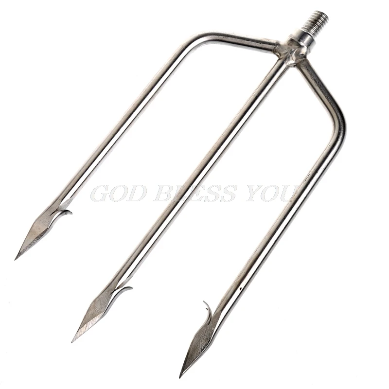 Stainless Steel 3 Prong Harpoon Fish Spear Fork Fishing Accessory Tackle Tool HC