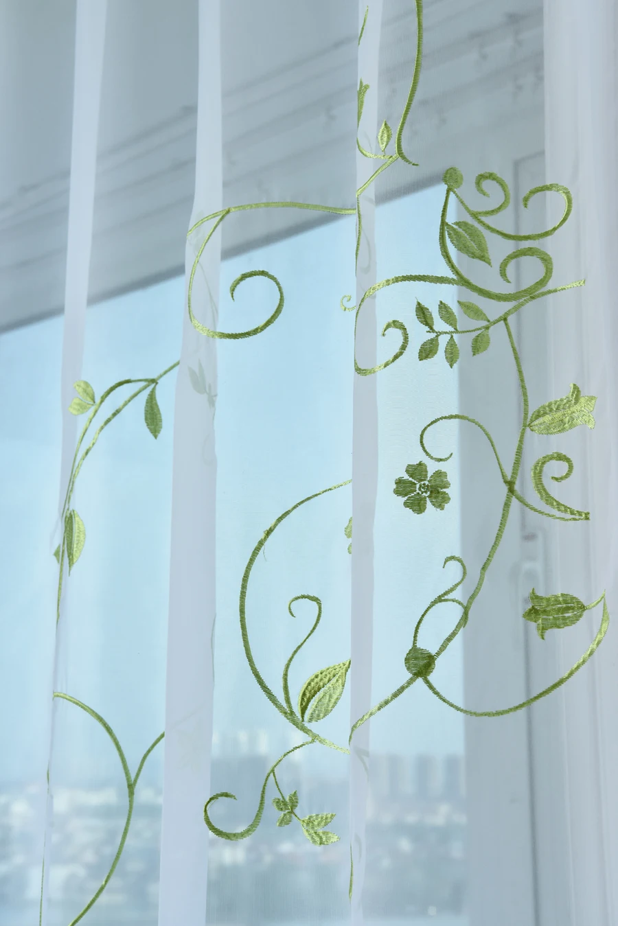 Европейские и американские модные дизайнерские тюлевые занавески с вышивкой листьев для гостиной, кухни, балкона DL0093