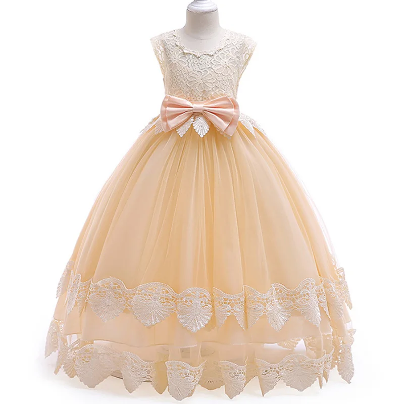 Г. Кружевные вечерние платья принцессы на день рождения для девочек свадебное платье для девочек платье для первого причастия с цветами одежда для маленьких девочек, костюм LP-207