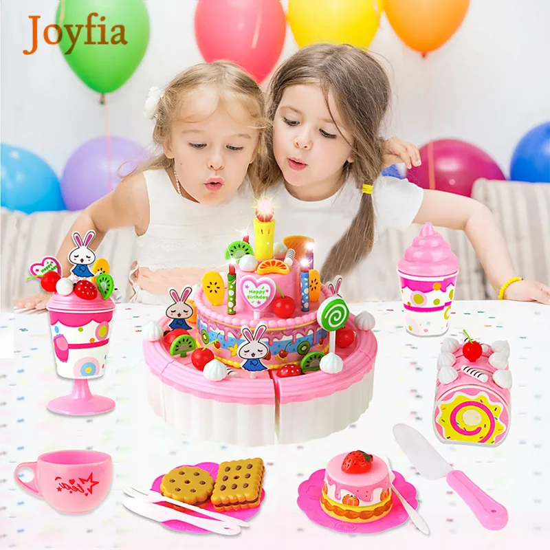 

44-103pcs Kitchen Toy Set Fruit Food Birthday Cake Cutting Kids Pretend Play Role Educational Toys Girl DIY De Juguete Boy Gift[