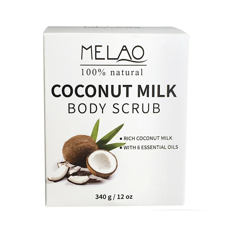 HTHL-MELAO 340 г/12 унций 100% натуральный кокосовое молоко Арабика скраб для тела с мертвой морской солью, миндальным маслом и витамином е