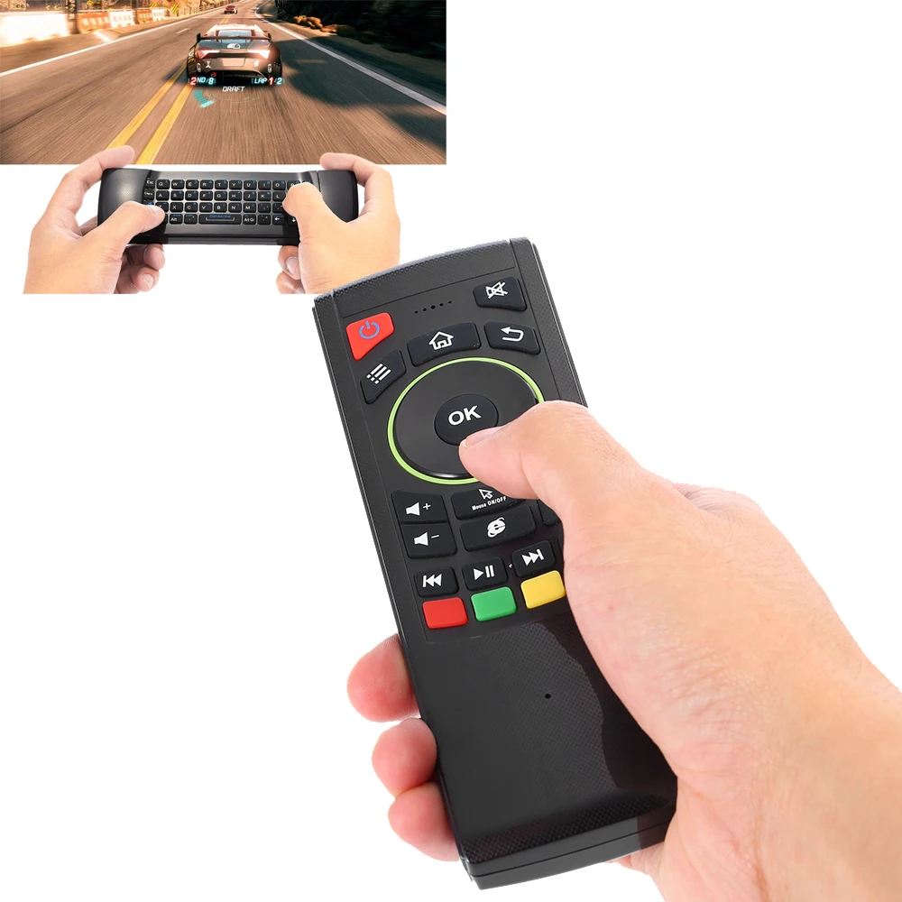 2 4G Air Mouse дистанционное управление 6 осевой датчик беспроводная клавиатура с