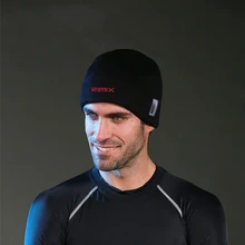 Открытый ветрозащитный Теплый Термальность флис шапочки шляпу, Велоспорт лыж дышащий эластичность вязаная шапка с Температура Дисплей