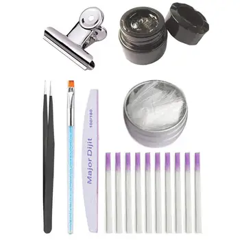 

1 Set Professional Fiberglass Nail Kit Glass Nails Extension Building Manicure Salon Tweezer Nail Scraper Nail Pen