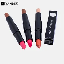 Водонепроницаемый зубная щетка с двумя головками и базовая помада палочки длительный искушение питательный губная помада блеск для губ ручка