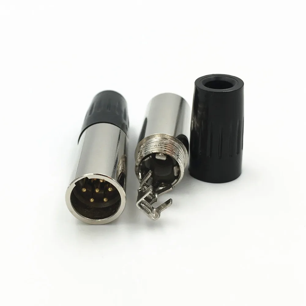 5 пар Мини XLR 3 4 6 Pin штекер + гнездо Аудио Микрофон коннектор микрофон для кабеля