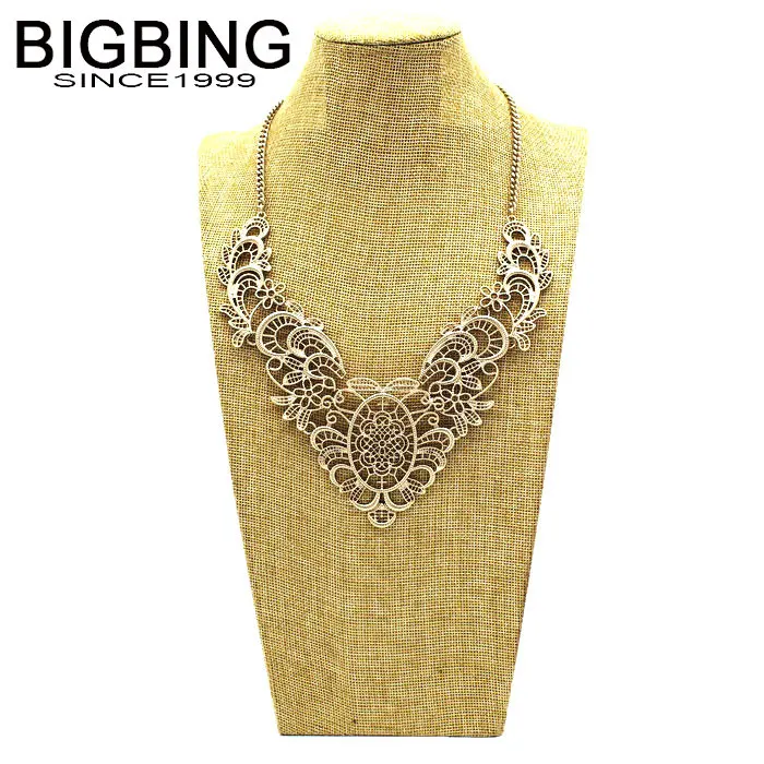 BigBing ювелирные изделия Мода Золотой полые цветок короткое колье ожерелье оптом